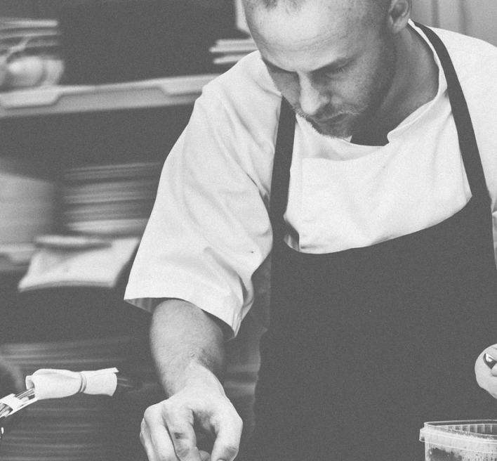 Food Prep man fixing food